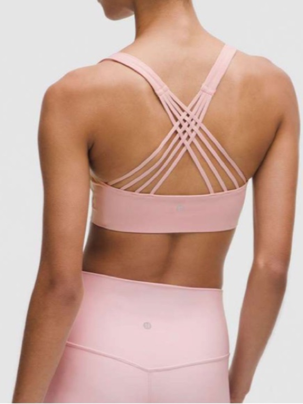 Lululemon Set Pink Haze FlexyFlex Strappy Yoga Bra + Hotty Hot HR 2.5” Shorts - Picture 14 of 15